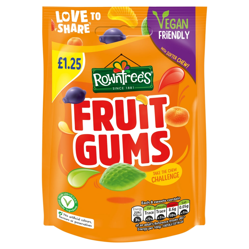 Rowntree's Fruit Gums Sweets Sharing Pouch 120g