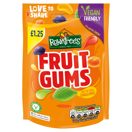 Rowntree's Fruit Gums Sweets Sharing Pouch 120g