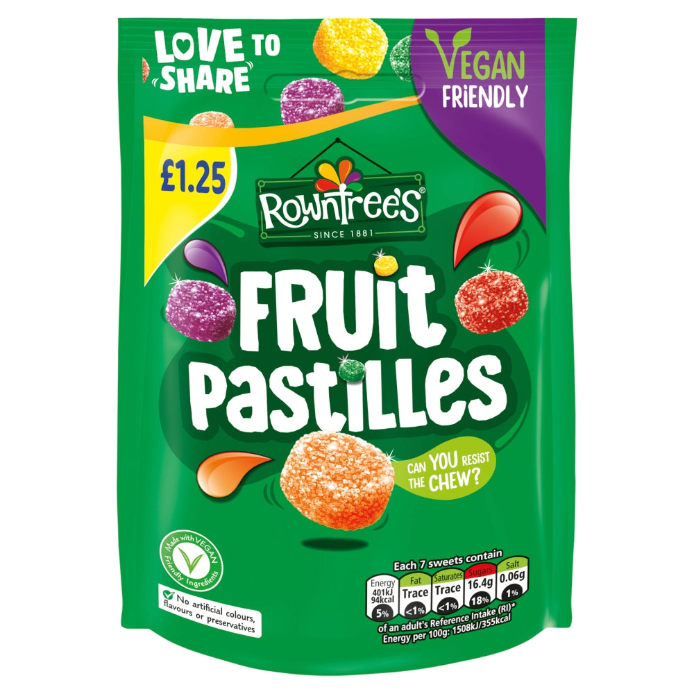 Rowntree's Fruit Pastilles Sweets Sharing Pouch 114g