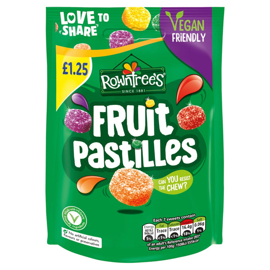 Rowntree's Fruit Pastilles Sweets Sharing Pouch 114g